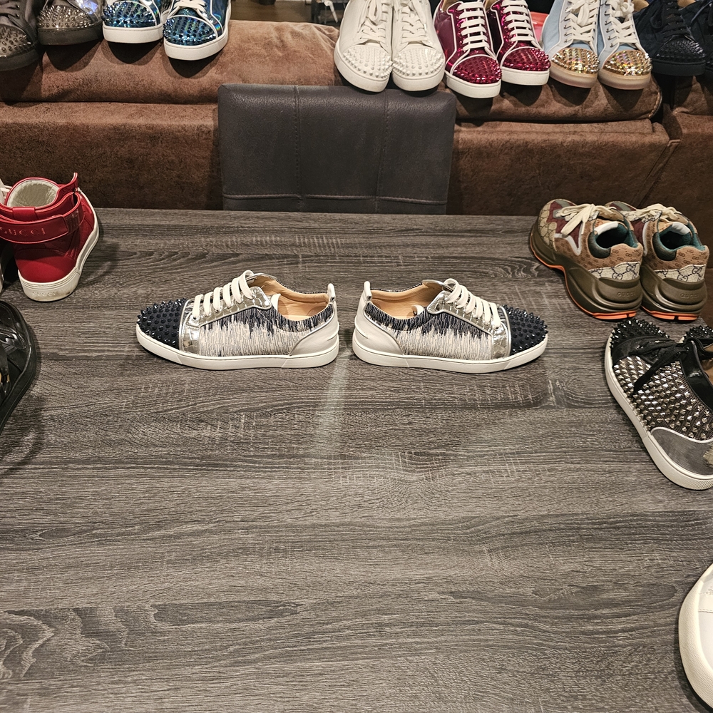 Grey And Navy Christian Louboutins